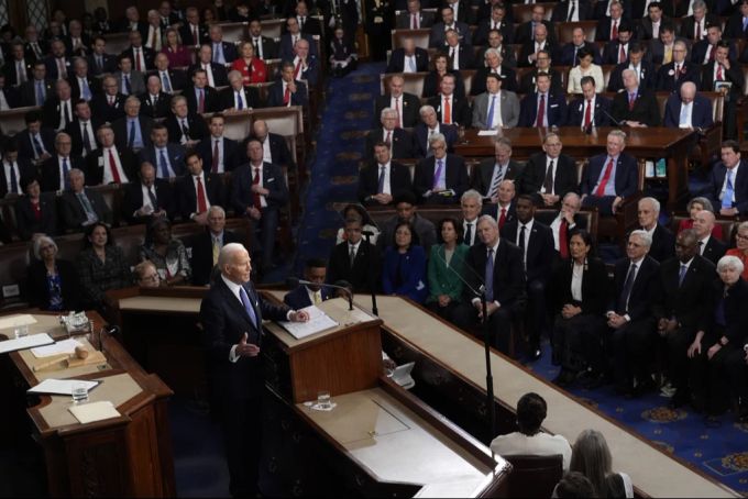 Joe Biden zeigt sich vor dem Kongress kämpferisch und offensiv Nau ch