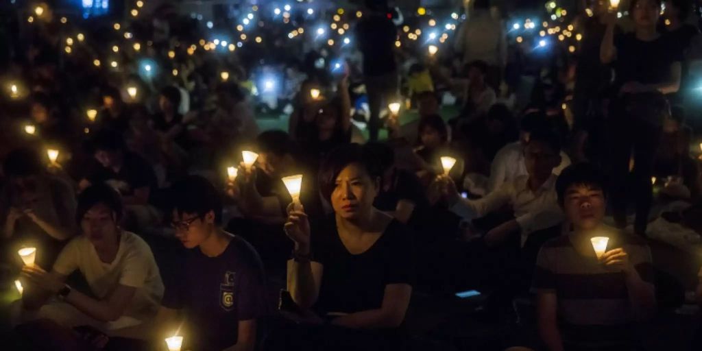 Festival Statt Tian Anmen Mahnwache Am Gedenktag In Hongkong