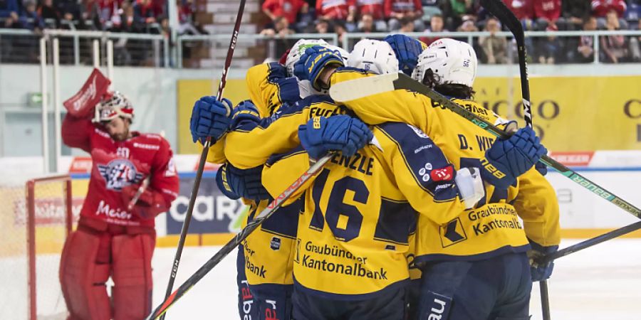 Davoser Jubel im Auswärtsspiel gegen die Rapperswil-Jona Lakers