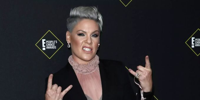 Die US-Sängerin Pink trifft im Barker Hangar in Santa Monica, Kalifornien, zur Verleihung der People's Choice Awards 2019 ein. pink