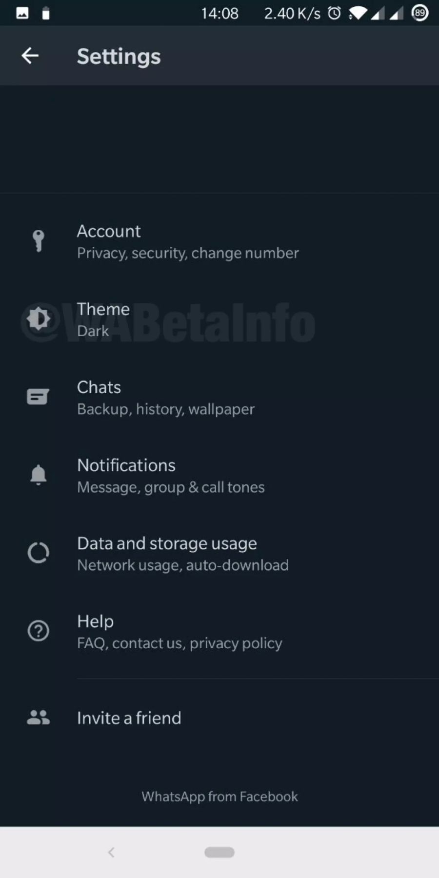 WhatsApp Android iOS Darkmode