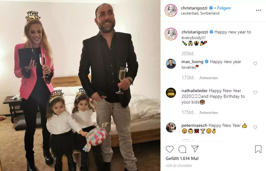 Christa Rigozzi feierte mit Freunden und Familie ins neue Jahr rein.