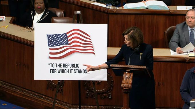 Nancy Pelosi eröffnete die Debatte mit einem Appell an das Gewissen der Abgeordneten. nancy pelosi