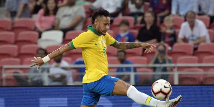 Spielte zum 100. Mal für die brasilianische Nationalmannschaft: Neymar. Foto: Then Chih Wey/XinHua/dpa