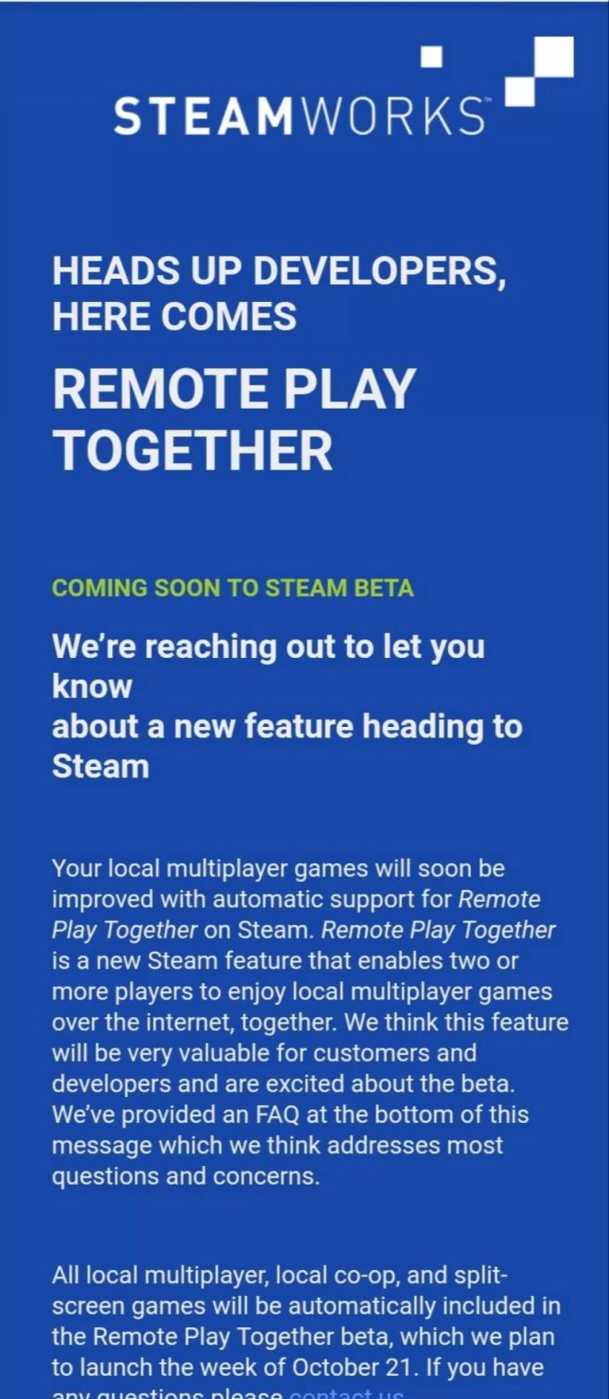 Remote Play Together wird am 21. Oktober als Beta veröffentlicht. Steam Remote Play Together