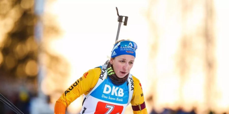 Franziska Preuss erreichte mit Platz vier im Sprint das beste Ergebnis der deutschen Biathletinnen. Foto: Johan Axelsson/Bildbyran via ZUMA Press/dpa