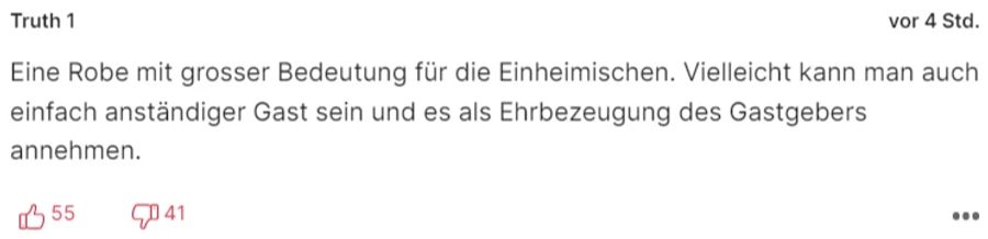 Dieser Leser empfindet die Aktion des Emirs von Katar nicht als negativ.