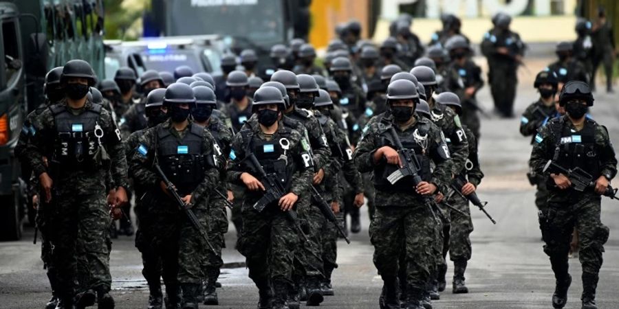 Militärpolizei in  Tegucigalpa