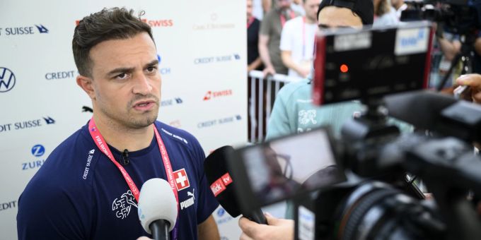 Xherdan Shaqiri an der Pressekonferenz vor dem Achtelfinal an der WM 2022 gegen Portugal. WM 2022