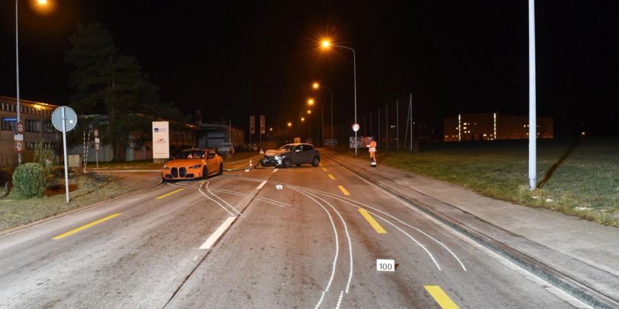 Unfallendlage der beiden beteiligten Personenwagen