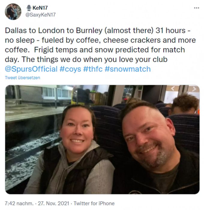 Ken und Brandi Saxton sind Fans von Tottenham Hotspur und reisten am Wochenende nach London. Tottenham Hotspur