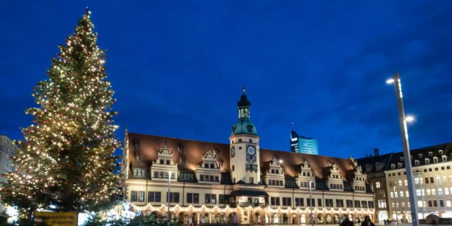 Weihnachtsmarkt in Leipzig im Dezember 2020
