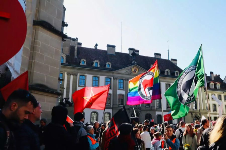 Coronavirus-Demo in Bern.