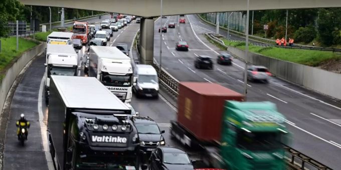 Traffic jam on a highway