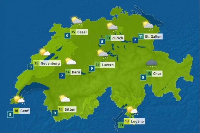 Auch zur Wochenmitte hin gibt es noch etwas Regen: So sieht die Prognose für das Wetter am Mittwoch (6. Oktober) aus. Regen Wetter Schweiz