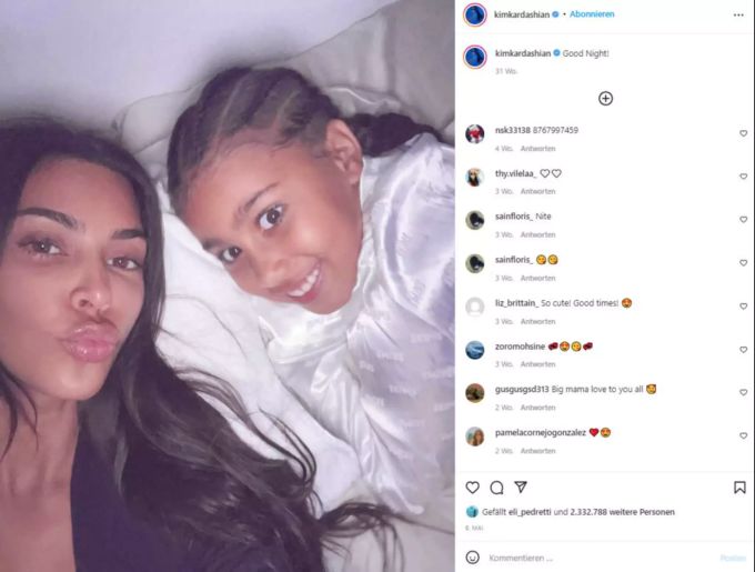 Kim Kardashian und ihre Tochter North. Kim Kardashian