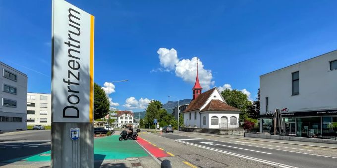 Das Dorfzentrum Meggen. meggen