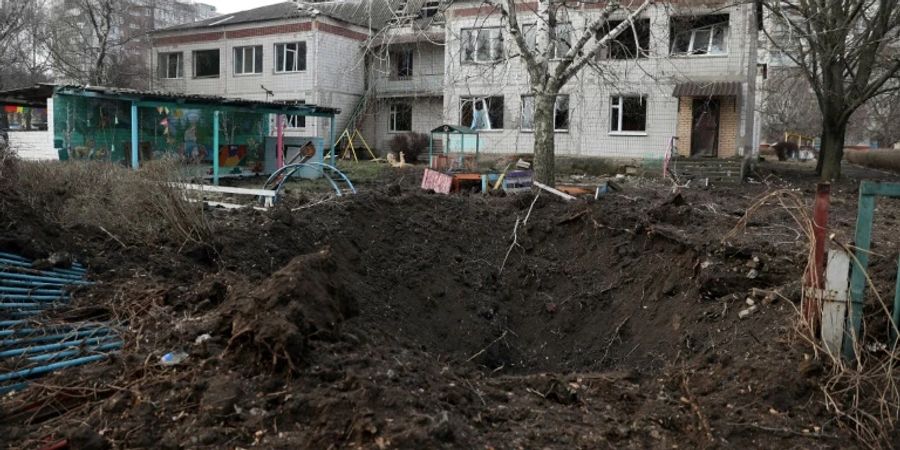 Schäden in Kramatorsk nach russischem Beschuss im  Januar