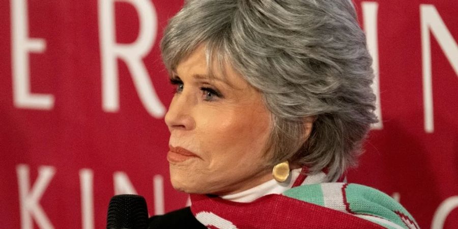 Jane Fonda bei ihrer Pressekonferenz in Wien