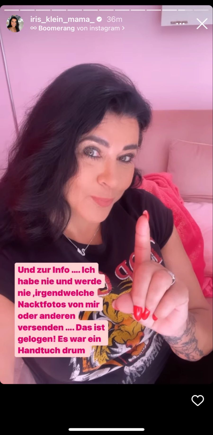 Iris Klein äussert sich zum Nackedei-Bild ihres Noch-Mannes Peter.