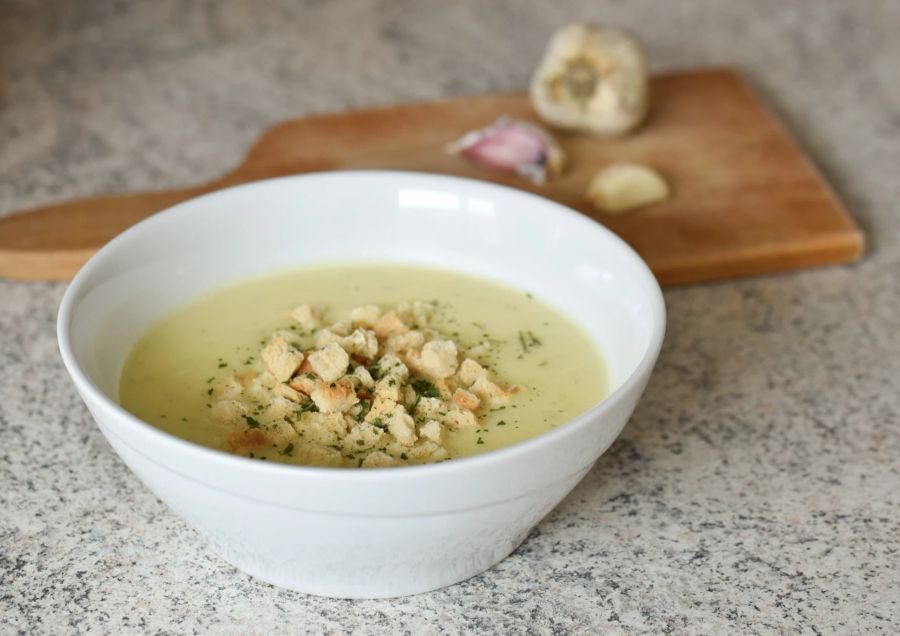 Suppe Knoblauch Konsistenz Crouton