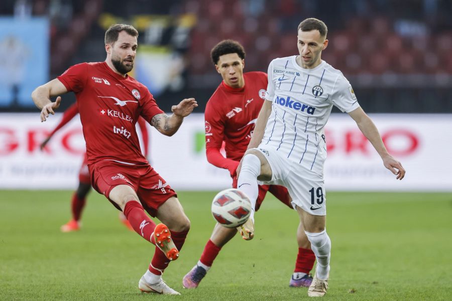 Zürichs Nikola Boranijasevic (r.) gegen Winterthurs Roman Buess.