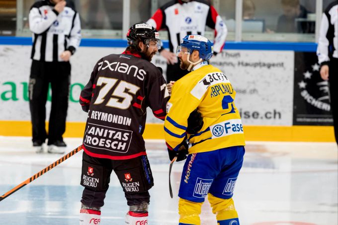 Der EHC Thun musste am Dienstag auf Captain Joel Reymondin (links) verzichten. EHC Thun