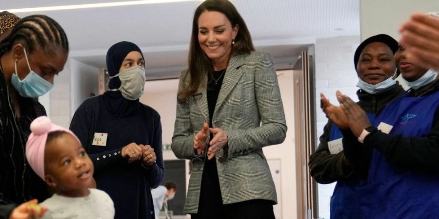 Herzogin Kate strahlt bei ihrem Termin in London.