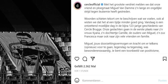 Sein Fussballclub verabschiedet sich von ihm. van damme
