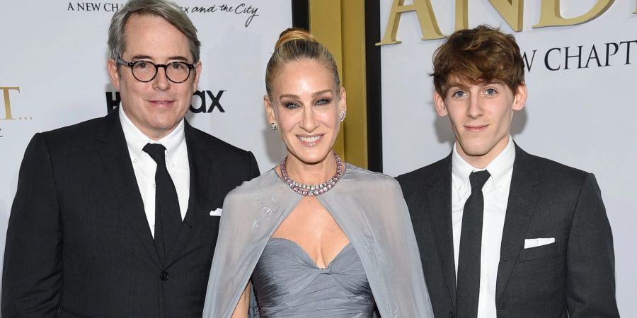 Matthew Broderick, Sarah Jessica Parker (l) und ihr Sohn James Wilkie Broderick in New York.