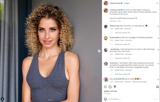 Cathy Hummels überraschte kürzlich mit ihrer Lockenpracht. Cathy Hummels