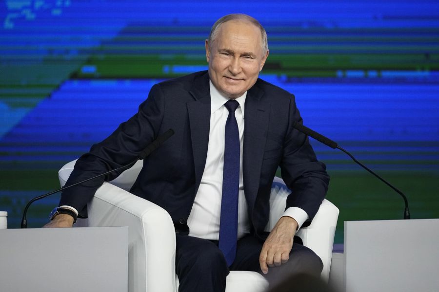 Er ist der designierte Sieger: Präsident Wladimir Putin.