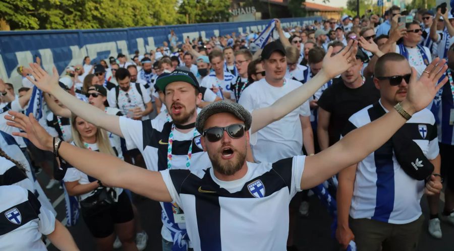 Fans von Finnland vor dem Spiel. Foto: Igor Russak