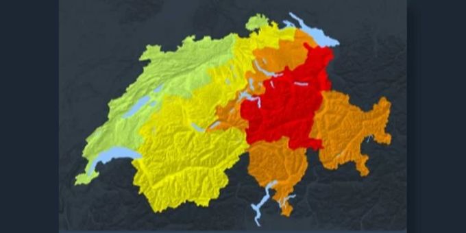 Die Wetter-Warnkarte von MeteoSchweiz Wetter