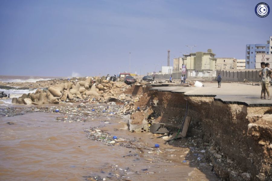 In Libyen ist wohl insgesamt eine Fläche von der Grösse der halben Schweiz überschwemmt worden.