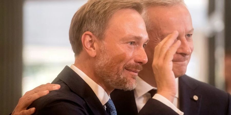 Lindner (li.) und sein französischer Kollege Le Maire