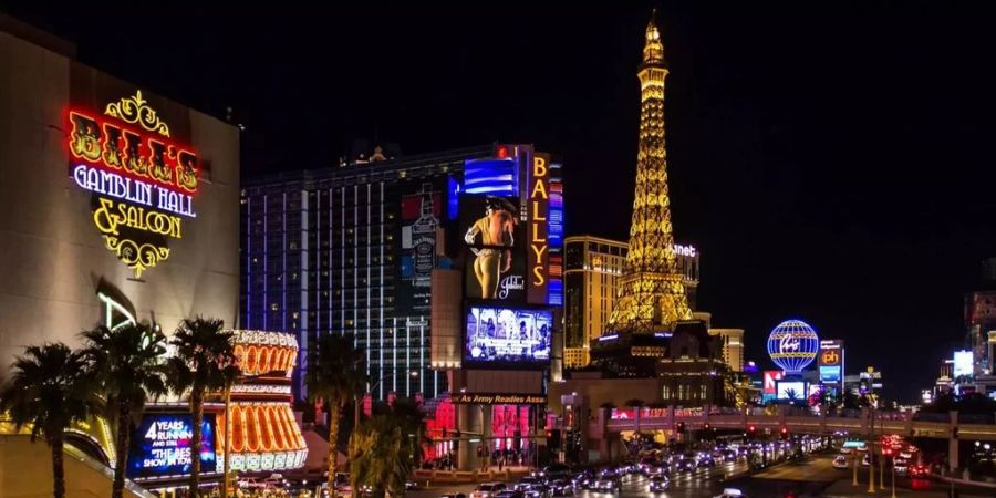 Die Skyline Las Vegas bei Nacht.