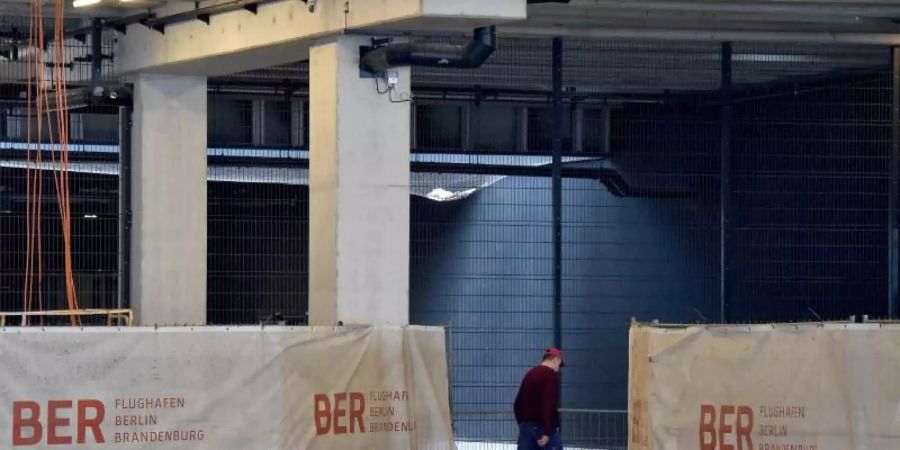 Die Baustelle im Terminal des Hauptstadtflughafens Willy Brandt. Seit einigen Wochen gibt es Berichte, nach denen der Eröffnungstermin 2020 bedroht sein könnte. Foto: Bernd Settnik