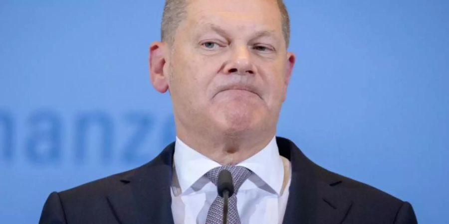 Olaf Scholz (SPD), Bundesminister der Finanzen, spricht auf einer Pressekonferenz. Foto: Kay Nietfeld