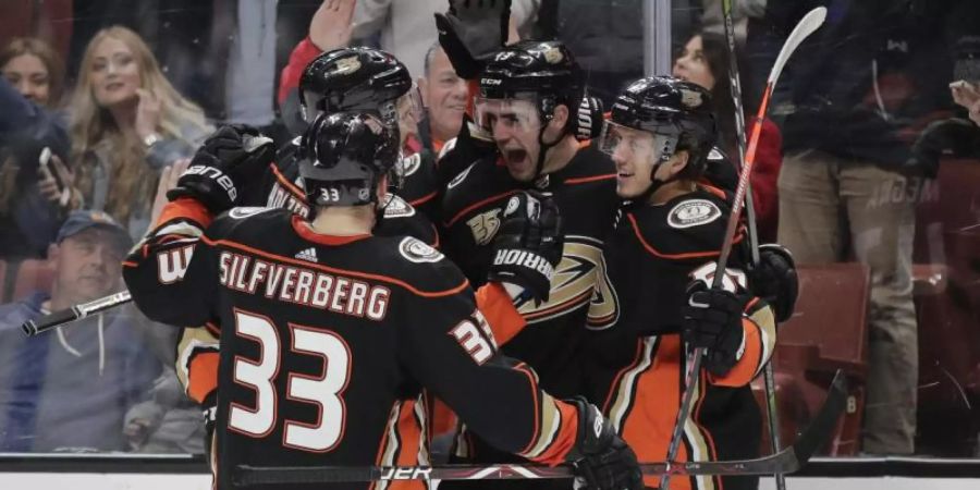 Die Anaheim Ducks feierten einen überraschenden Sieg. Foto: Jae C. Hong/AP