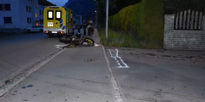 Unfall mit Motorrad. Walenstadt