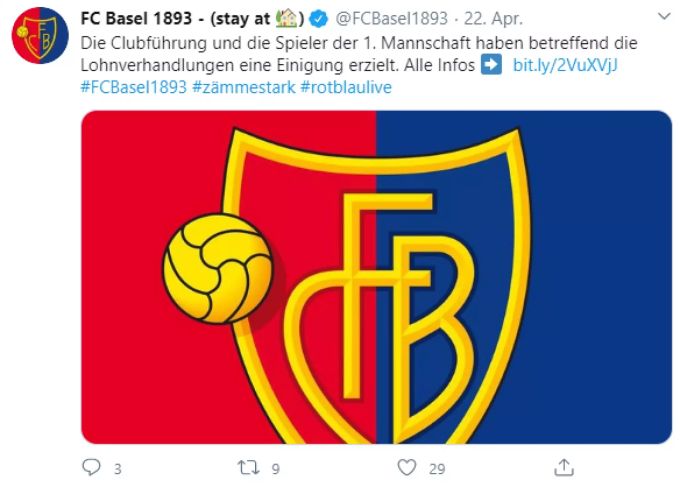 Der FC Basel gibt die Einigung mit den Spielern bekannt. FC Basel