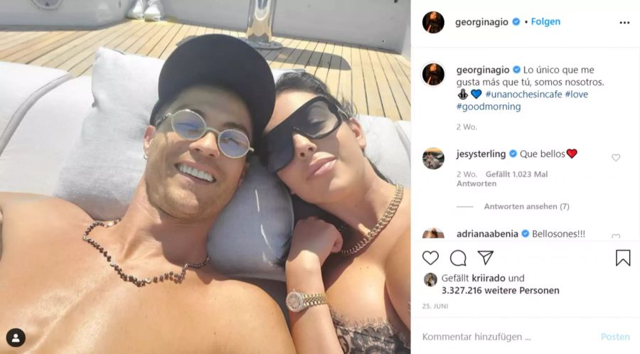 Vor wenigen Tagen verweilten Ronaldo und seine Freundin ohne Kinder im Urlaub.