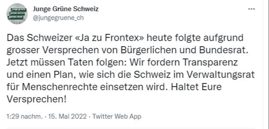 Auch die jungen Grünen wollen nach der Niederlage weiterkämpfen und stellen Forderungen an den Bundesrat.