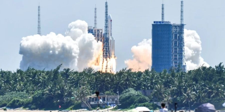 Raketenstart mit dem Modul für die «Tiangong»-Raumstation