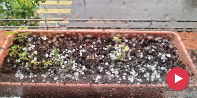 Hagel & Regen - Kräftige Gewitterzelle zieht über Bern