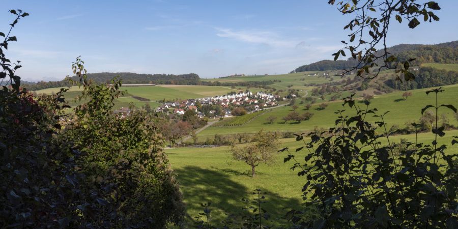 Das Weinbaudorf Wintersingen mit Blick auf die ländlich geprägte Baselbieter Gemeinde.