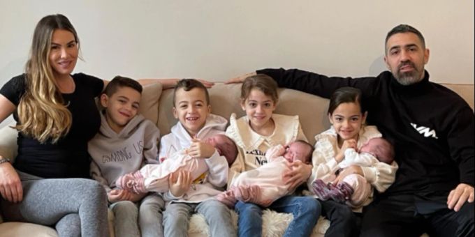 Achtfach Mutter Anna-Maria Ferchichi mit ihren Kindern und Ehemann Bushido. Anna Maria Ferchichi