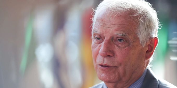 Josep Borrell, Hoher Vertreter der EU für Aussen- und Sicherheitspolitik, vor einem Treffen der EU-Aussenminister. Josep Borrell, Hoher Vertreter der EU für Aussen- und Sicherheitspolitik, vor einem Treffen der EU-Aussenminister.