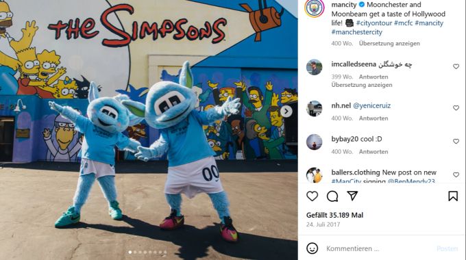«Moonbeam» ist das offizielle Maskottchen von Manchester City. Moonbeam